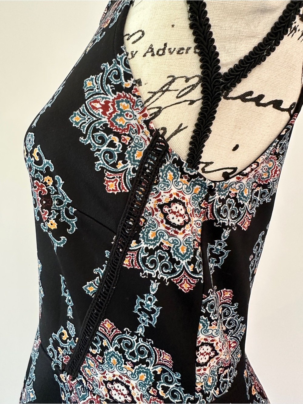 Mossimo Black mandala Printed Halter Skater Dress size M A-line gorgeous - Picture 3 of 11